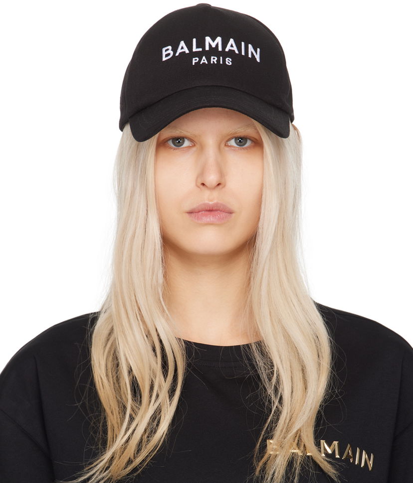 Šiltovka Balmain Embroidered Cap Čierna | CF1XA015CB24