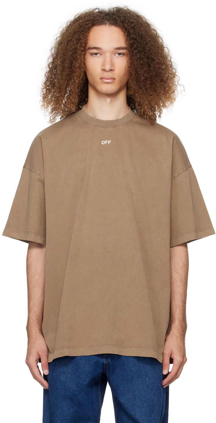 Tričko Off-White Tan S.Matthew Skate T-Shirt Béžová | OMAA161S24JER0082877, 0