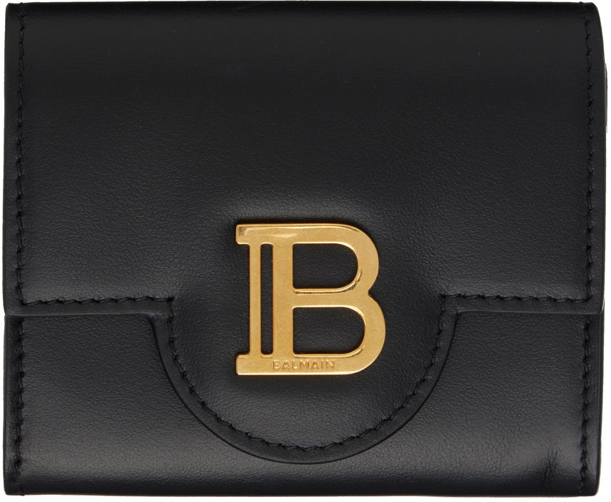 Peňaženka Balmain B-Buzz Leather Wallet Čierna | CN1NN216LAVE, 0
