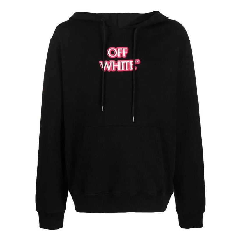 Mikina Off-White Slogan Print Logo Hoodie Čierna | OMBB097F22FLE01110301030