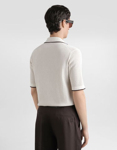 Polo tričko Dolce & Gabbana Dolce & Gabbana Knitted Polo Shirt Biela | GXVC3ZJBCH1M2826, 2