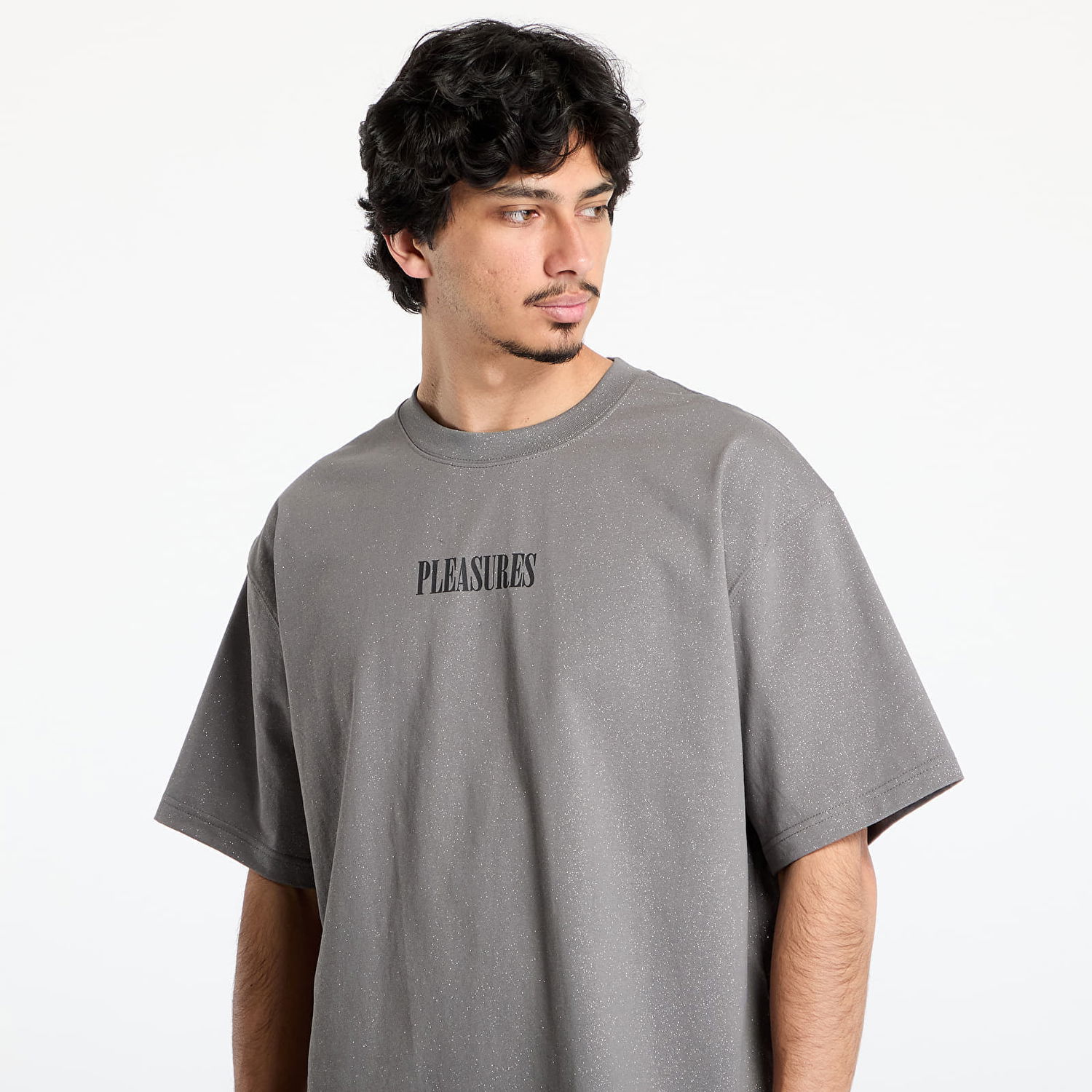 Tričko Pleasures PLEASURES Onyx Glitter T-Shirt Šedá | P25SU023 GREY, 1
