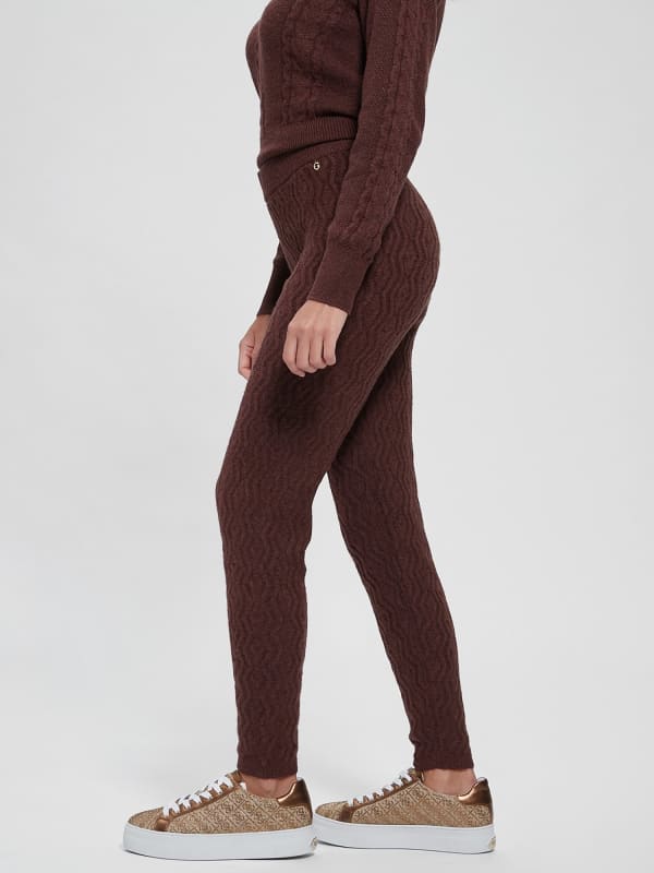 Nohavice a džínsy GUESS Cables Sweater Vínová | W2BB38Z2QA0, 0