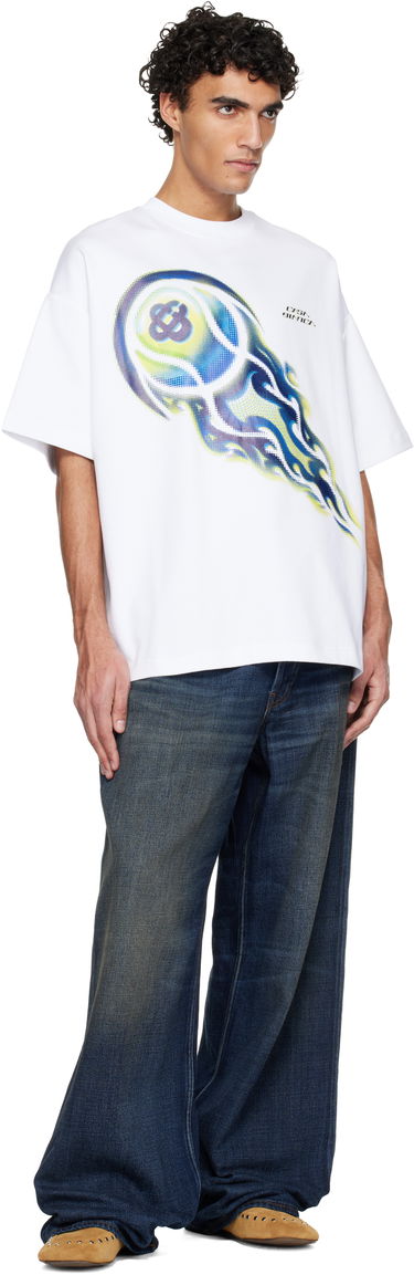 Tričko Casablanca Casablanca Flaming Tennis Ball Oversized Short Sleeve T-shirt Biela | M-SP26-JTS-064-01, 3