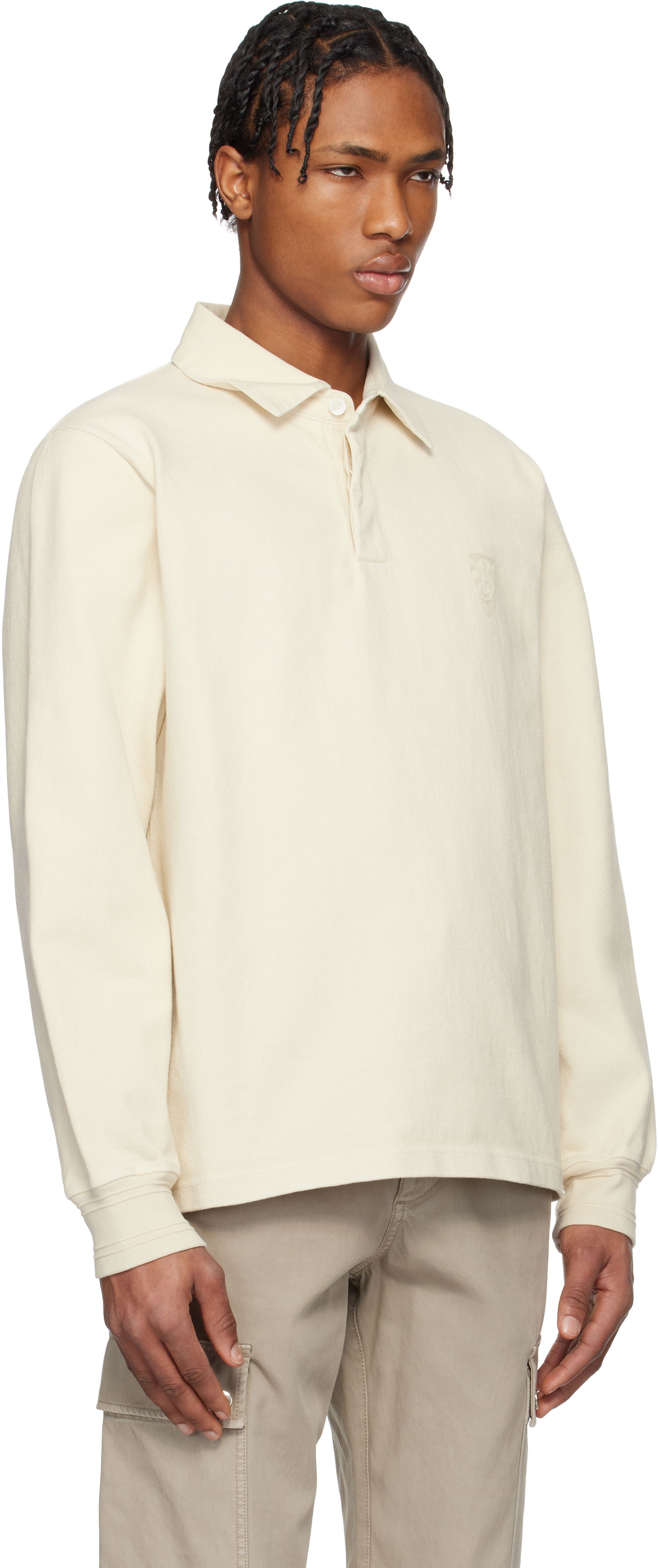 Polo tričko Burberry Burberry Long-Sleeve Polo Biela | 8101336, 1