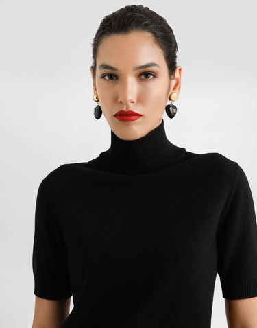 Sveter Dolce & Gabbana Dolce & Gabbana Cashmere Short Sleeve Turtleneck Sweater Čierna | FXW47ZJDVC2N0000, 3