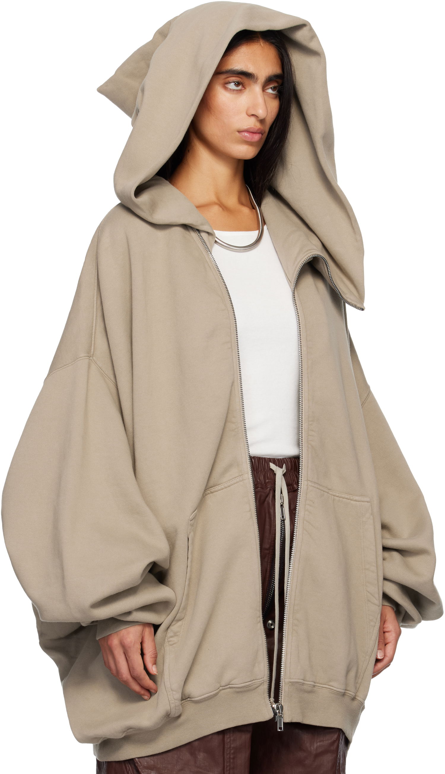 Mikina Rick Owens DRKSHDW Concordians Megamountain Hoodie Béžová | DS02E7228 F, 1