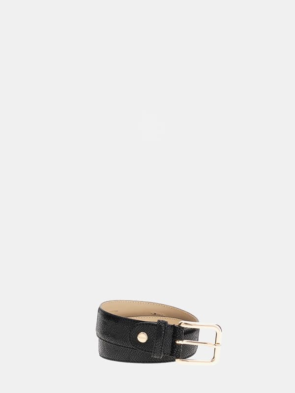 Opasok GUESS Leather Belt With Square Buckle Čierna | BW9190P5135, 0