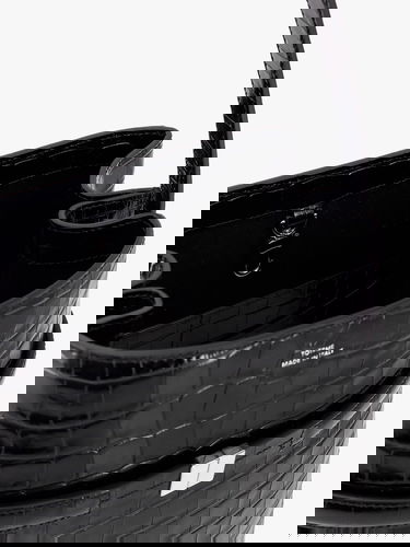 Taška cez rameno TOTEME Belted Croc-Effect Leather Shoulder Bag Čierna | 244WAL0048LE0076001, 3