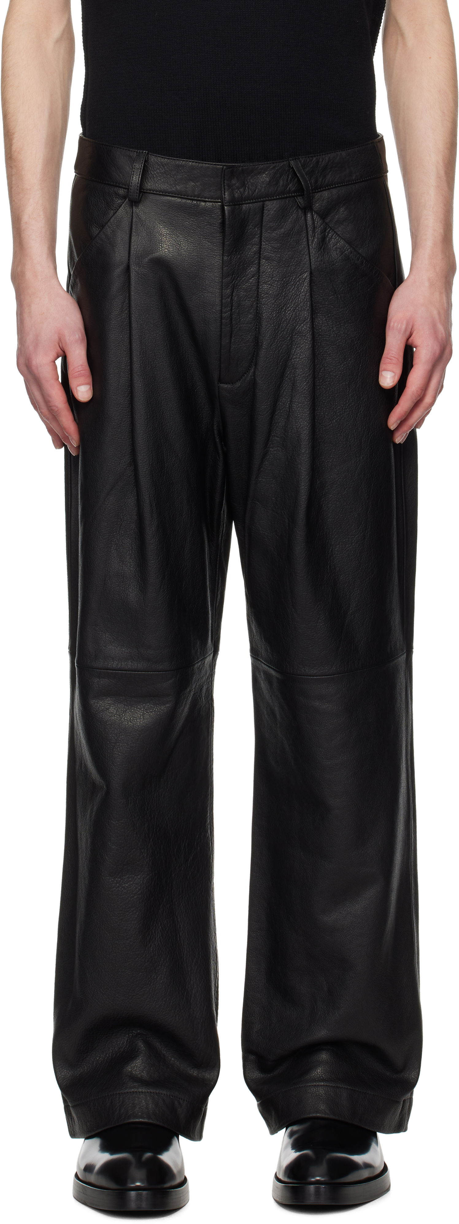 Nohavice Entire Studios Entire Studios DC Leather Trousers Čierna | ES2668BL, 0