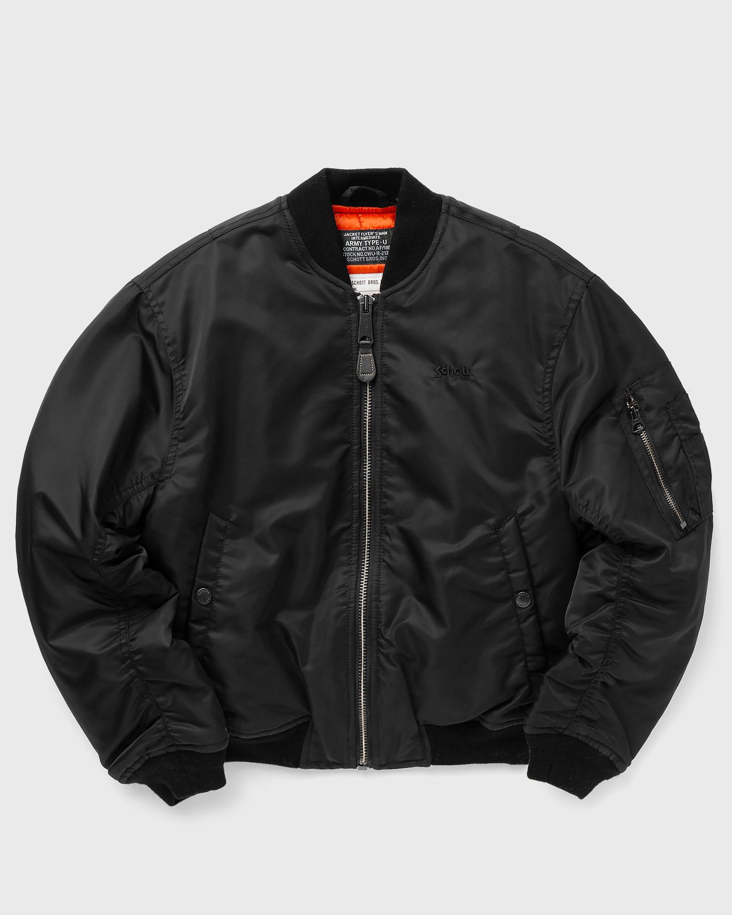 Bomber bunda Schott NYC Bomber Jacket Black Čierna | AIRF90WRS-BLACK, 0