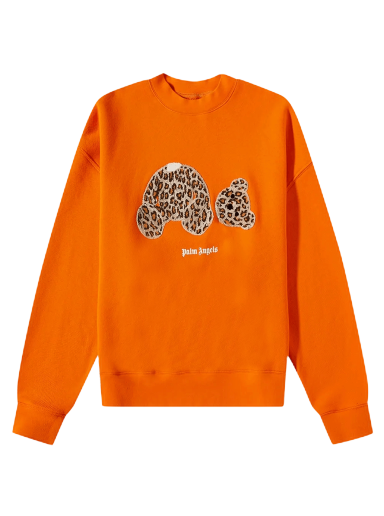 Mikina Palm Angels PA Leopard Bear Crewneck Červená | PMBA026S22FLE0072060