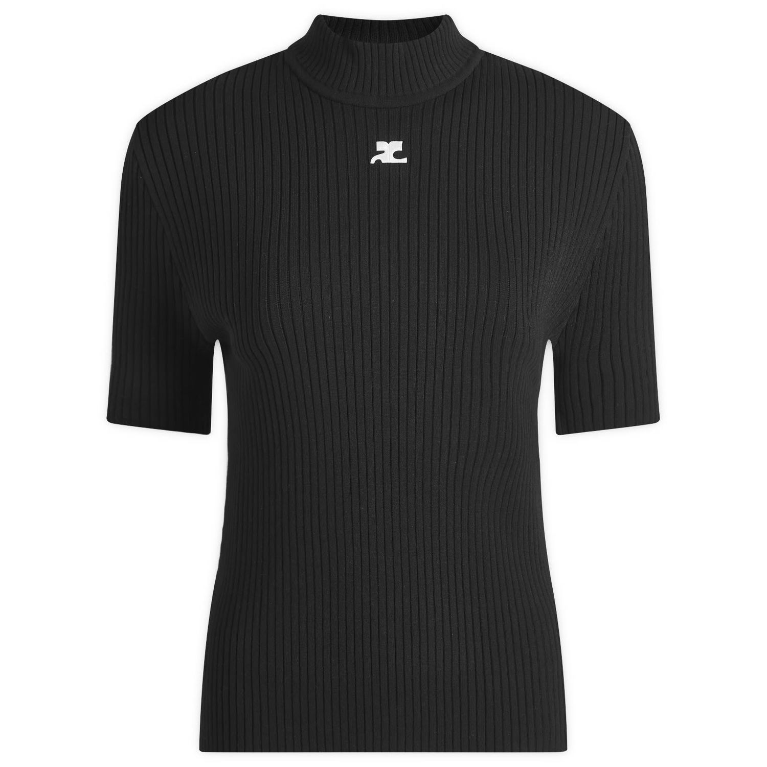 Tričko Courrèges Short Sleeve Knit Jumper Čierna | PERMPU026FI0001-9999, 1