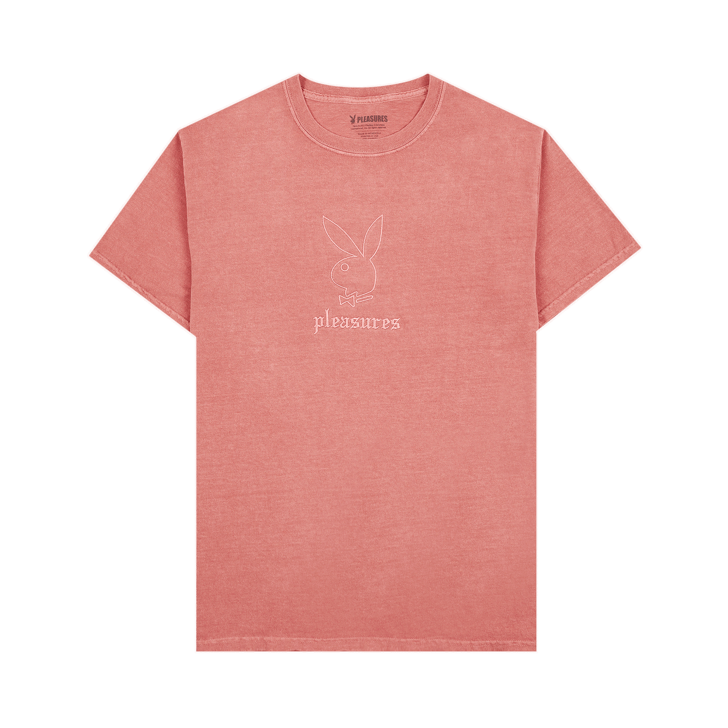Tričko Pleasures Playboy x Entertainment Pigment Dye T-Shirt Červená | P22PB043 RED, 0