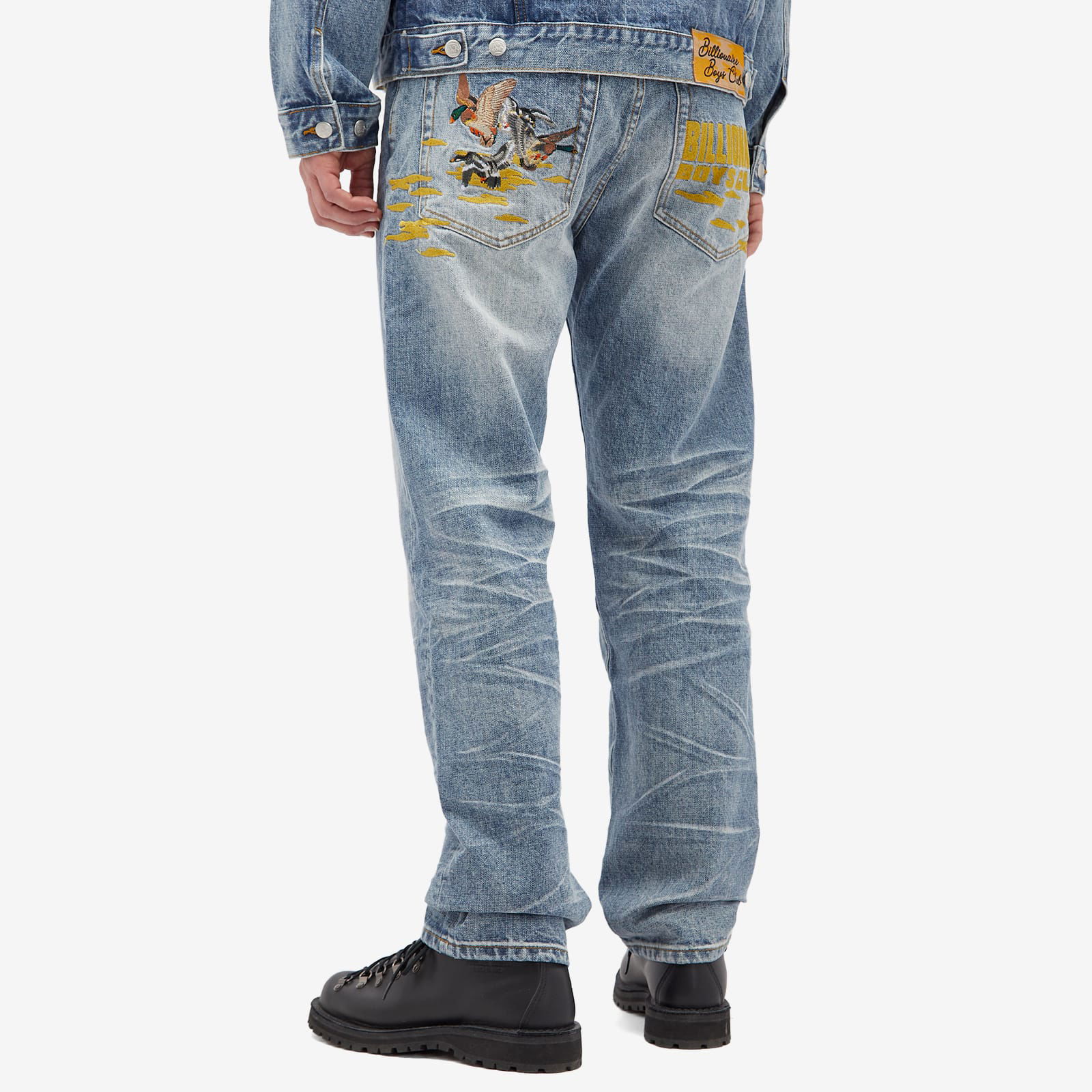 Duck Embroidered Denim Jeans in Heavy Wash