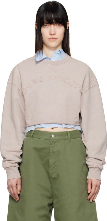Sveter Acne Studios Acne Studios Cropped Logo Sweatshirt Ružová | AI0158-, 0
