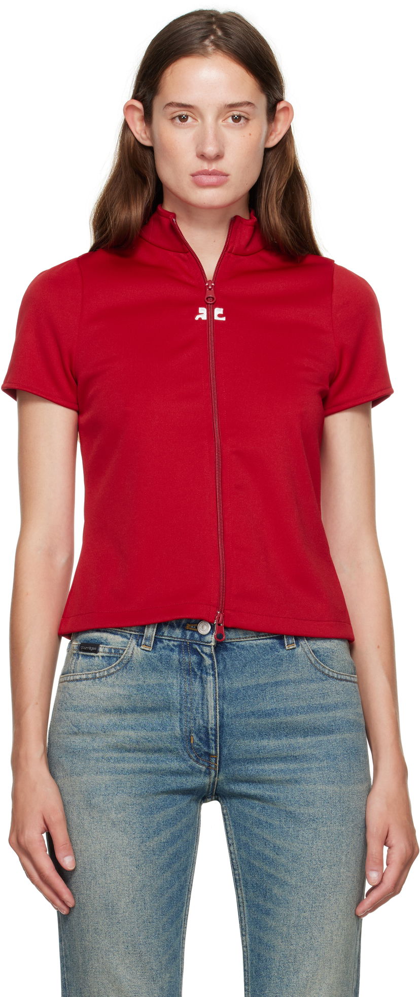 Súprava Courrèges Courrèges Interlock Tracksuit Top Červená | 325JTO446JS0250