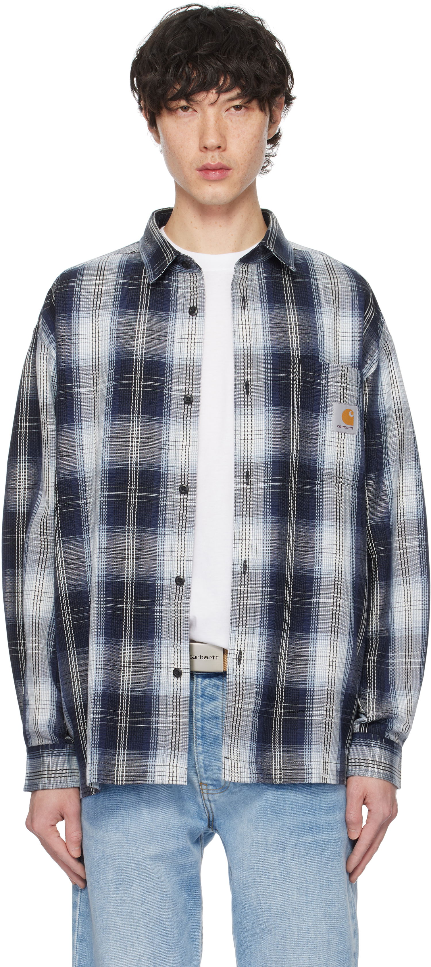 Košeľa Carhartt WIP Work In Progress Blanton Check Shirt Modrá | I034379, 0