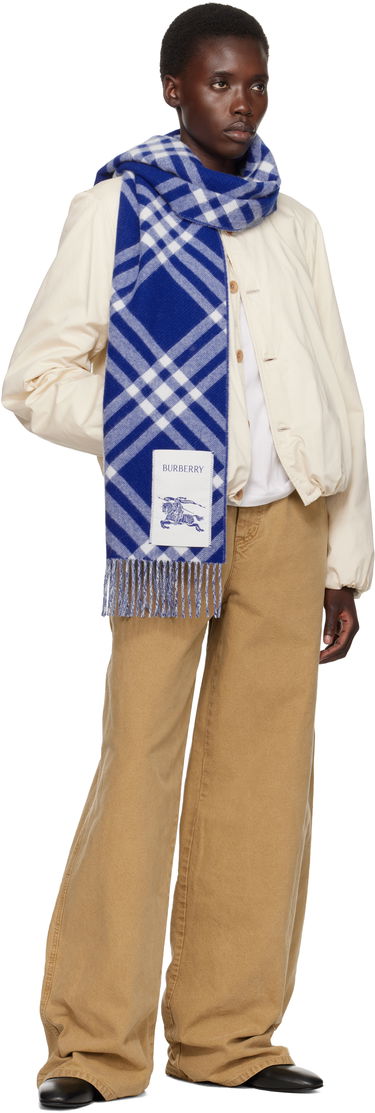 Šál Burberry Check Cashmere Scarf Modrá | 8099710, 2