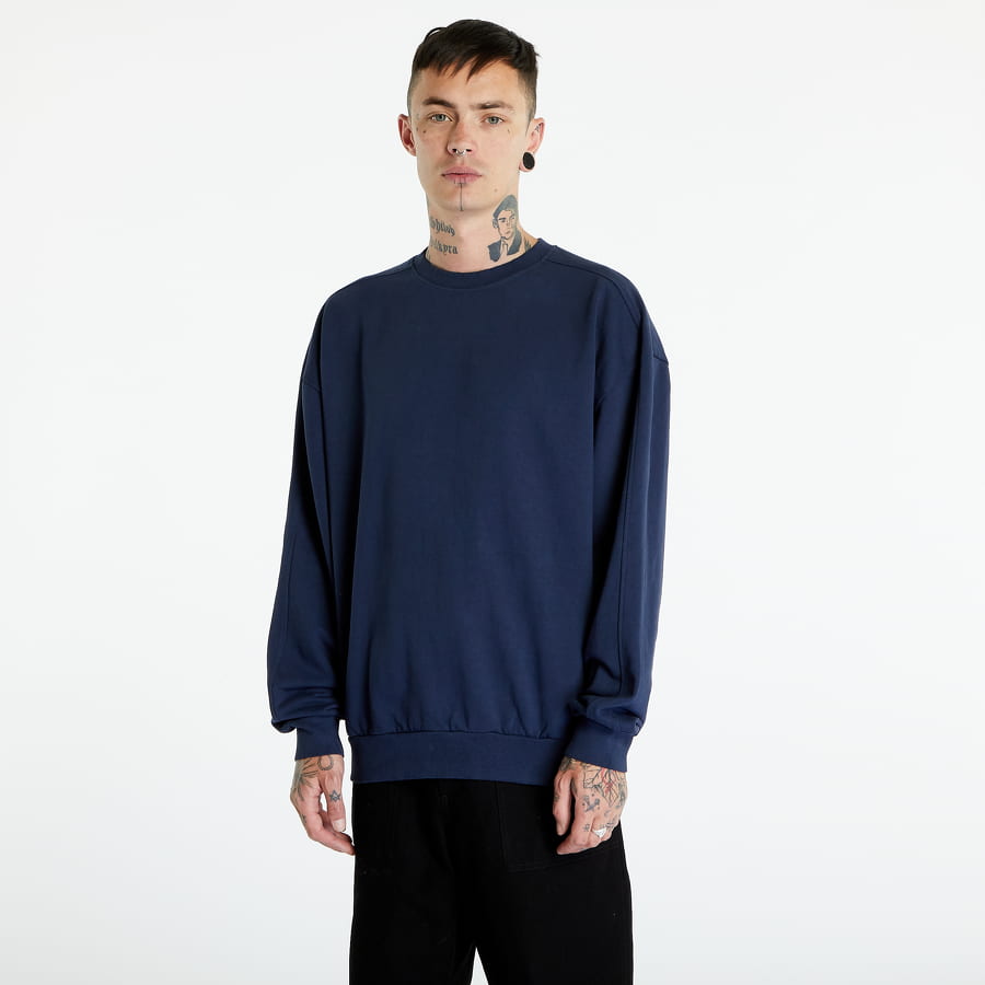 Sveter Urban Classics Heavy Terry Garment Dye Crewneck Navy | TB4956-00800, 0
