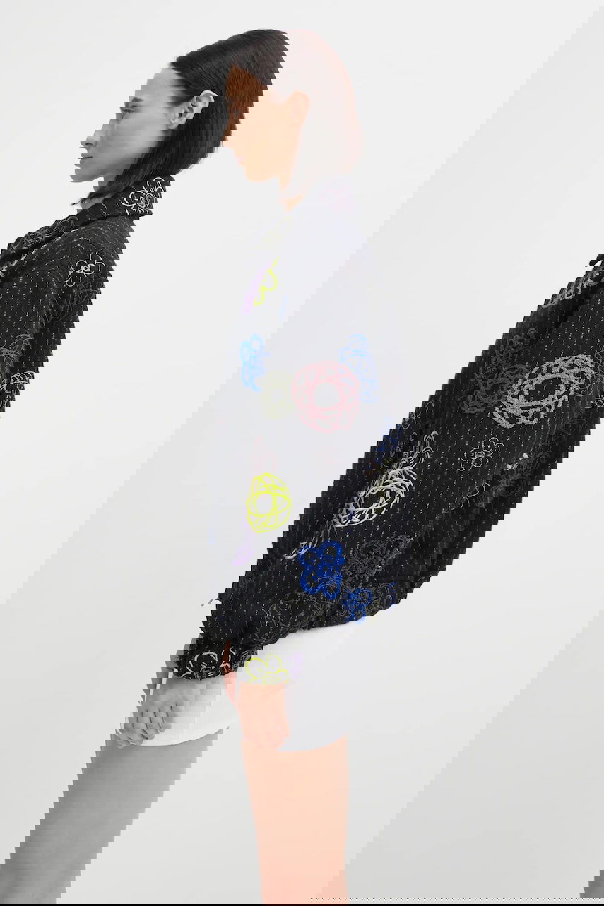 Bomber bunda KENZO Futura Embroidered Textured Bomber Jacket Čierna | FF62BL2409GM, 1
