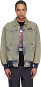 AAPE by A Bathing Ape 'AAPE' Main Lightweight Denim Bomber Jacket