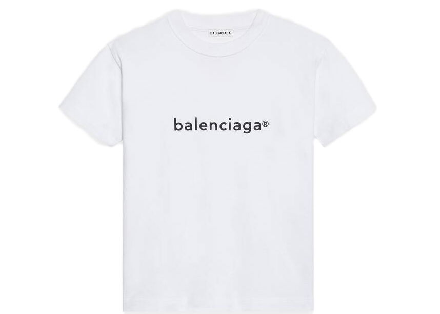 Tričko Balenciaga New Copyright Fitted T-shirt Biela | 612964TIV549040, 0