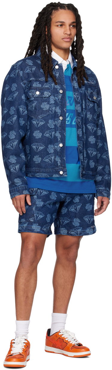 Šortky BILLIONAIRE BOYS CLUB Billionaire Boys Club Printed Denim Cargo Shorts Modrá | B23153, 3