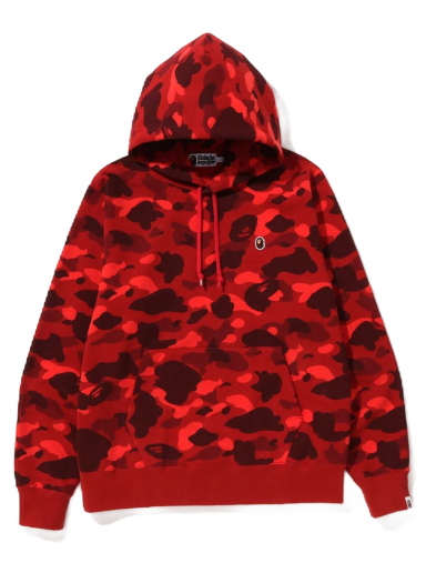 Mikina BAPE Color Camo One Point Ape Head Pullover Hoodie Červená | 1I80-114-012