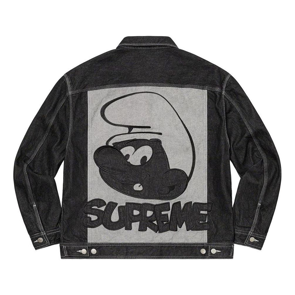 Bomber bunda Supreme Smurfs Embroidered Denim Jacket Čierna | SUP-FW20-008, 0