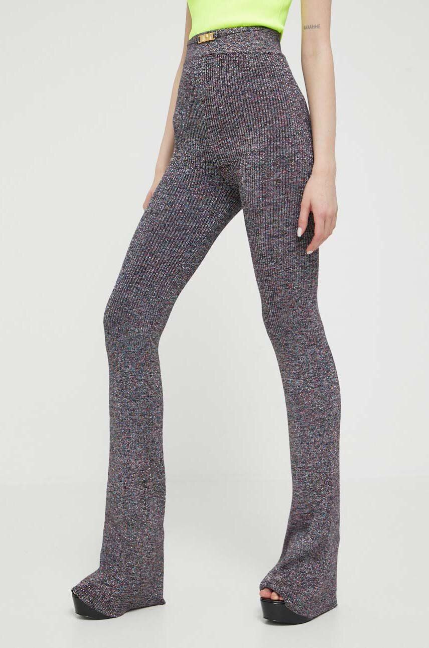 Nohavice GCDS Lurex Melange Knit Trousers Šedá | SS23W680909, 0