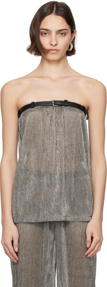 Tielko Nanushka Nanushka Gilma Metallic Knit Bandeau Top Metalická | NW25SSTP29882, 0