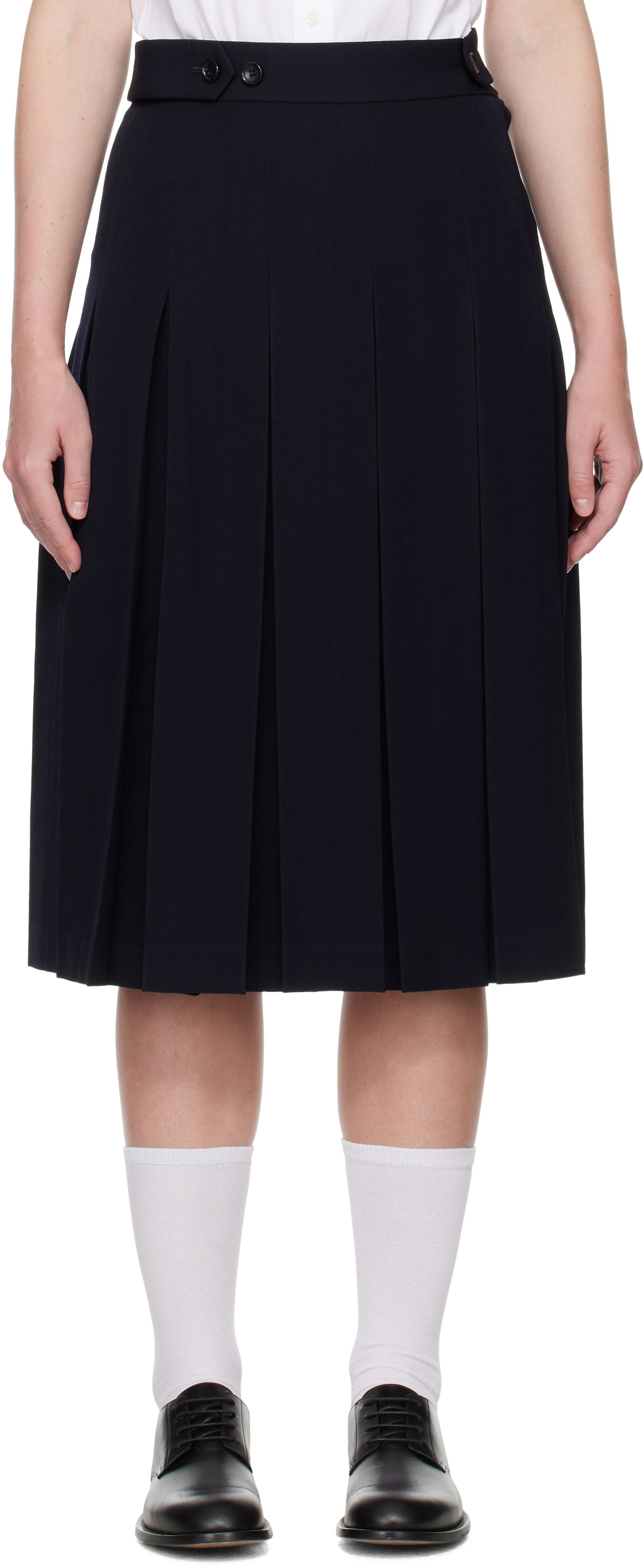 Sukňa Comme des Garçons Girl Pleated Midi Skirt Navy | NO-S003-051-2, 0