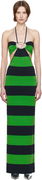 Coperni Knitted Striped Halter Maxi Dress