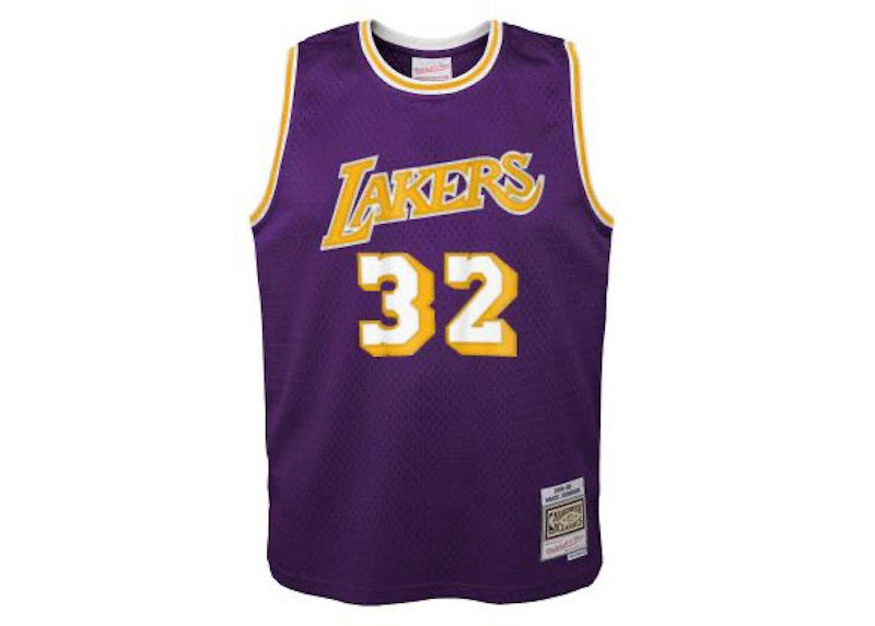 Dres Mitchell & Ness Mitchell & Ness Los Angeles Lakers Magic Johnson Swingman Jersey Fialová | 9N2B7BRD0-LAKMJ-Y84, 0