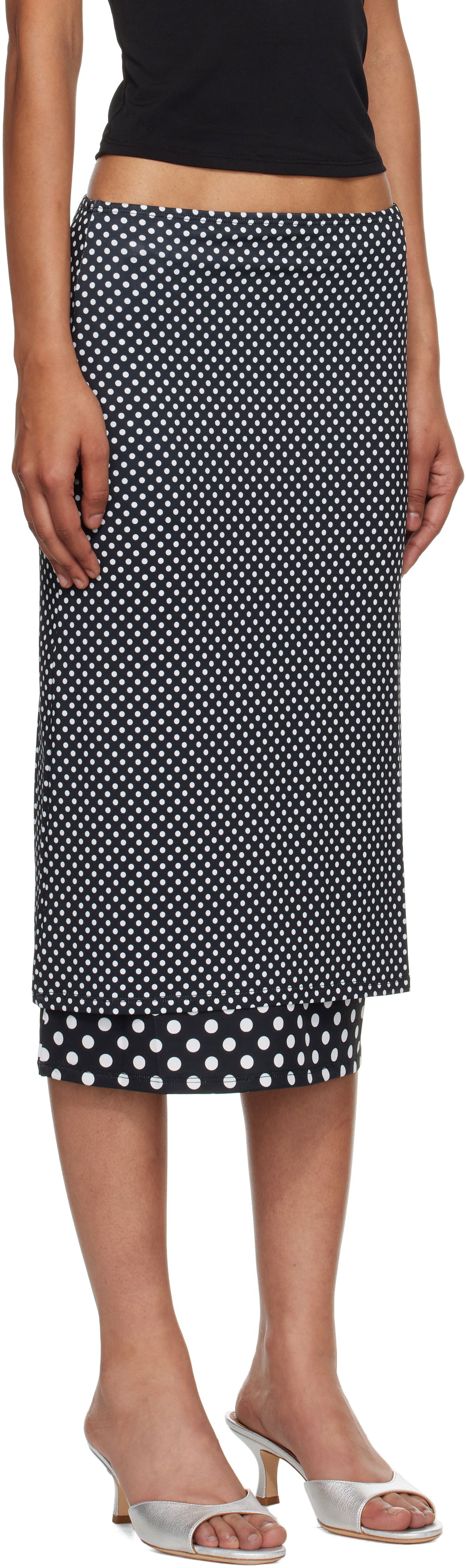 Sukňa Miaou Miaou Maria Polka Dot Maxi Skirt Čierna | 4064VISBWP, 1