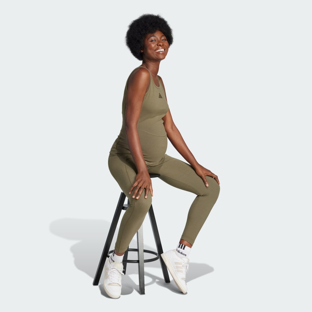 Legíny adidas Performance Ribbed High-Waist 7/8 Maternity Leggings Zelené | JJ4630, 1