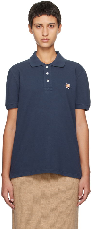 Polo tričko MAISON KITSUNÉ Fox Head Polo Navy | LM00208KJ7002, 0