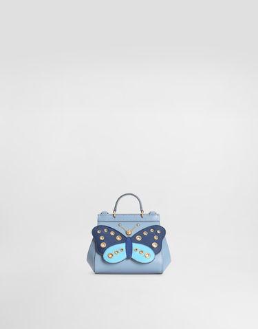 Kabelka Dolce & Gabbana Dolce & Gabbana Sicily Nappa Calfskin Crossbody Bag with Butterfly Modrá | EB0003AS0148C645, 0