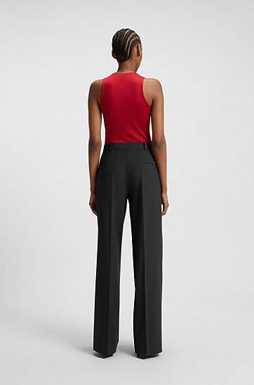 Nohavice BOSS Regular-fit Pinstripe Trousers Čierna | 50547586, 1