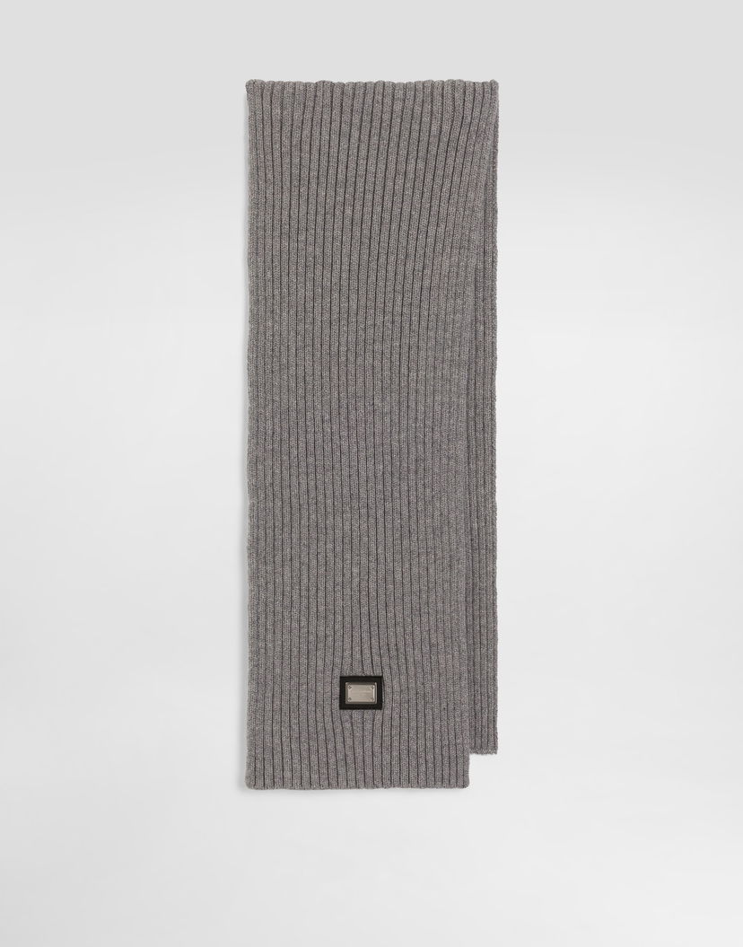 Šál Dolce & Gabbana Dolce & Gabbana Ribbed Knit Scarf Šedá | LBKAH3JGMBJS8291