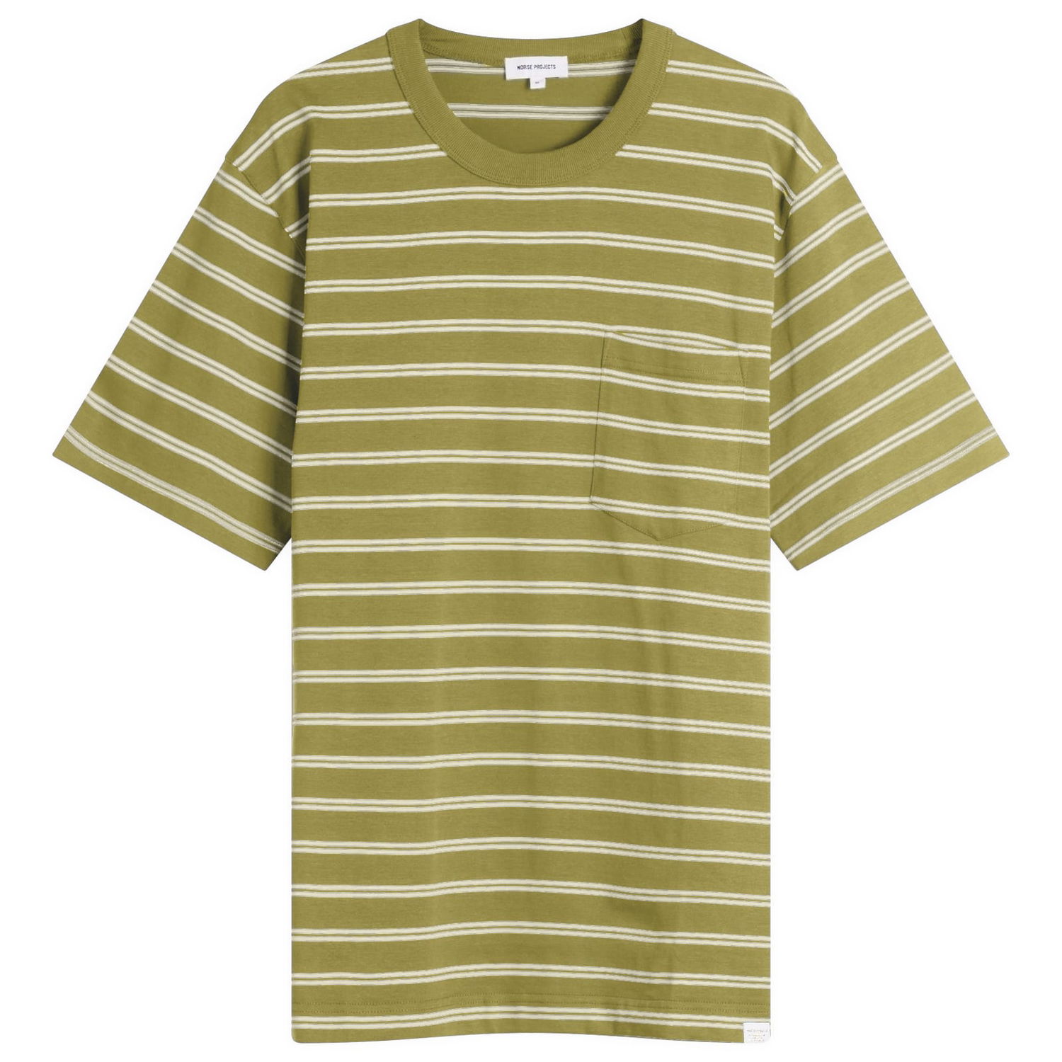 Tričko NORSE PROJECTS Holger Sailor Stripe Pocket T-Shirt, Size Large Zelené | N01-0669-8037, 1