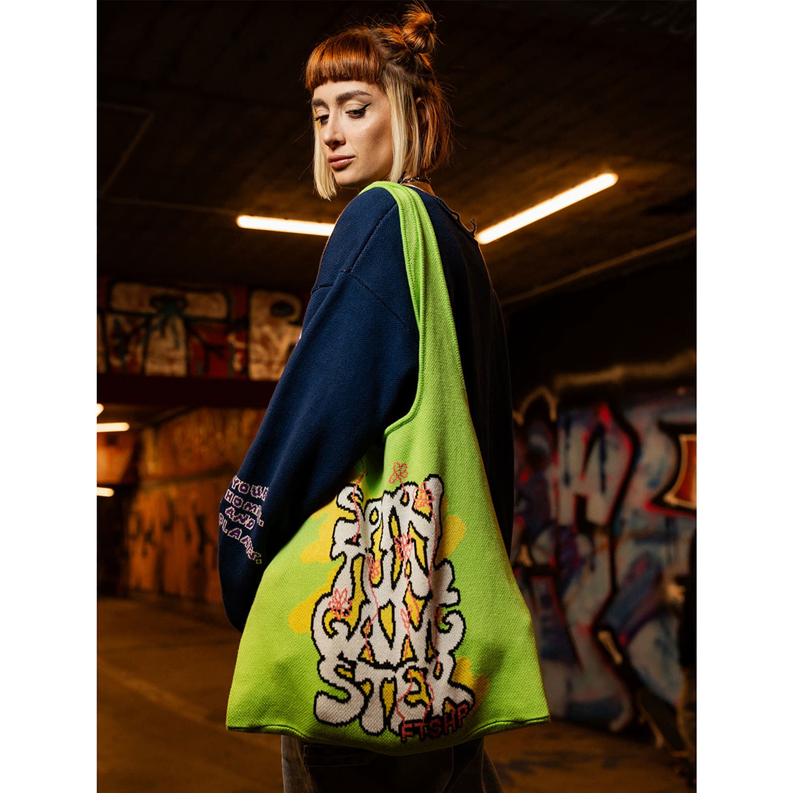 Spiritual Gangster Print Tote Bag