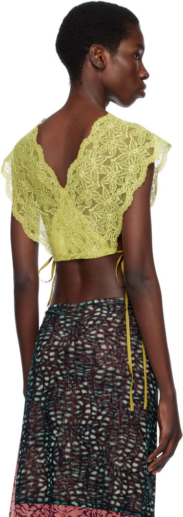 Crop Top Dries Van Noten Dries Van Noten Lace Crop Top Žltá | 251-010755-1478, 2