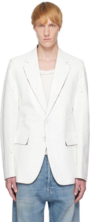 Bunda Maison Margiela MM6 Maison Margiela Painted Blazer Biela | SH2BN0010 M35437, 0