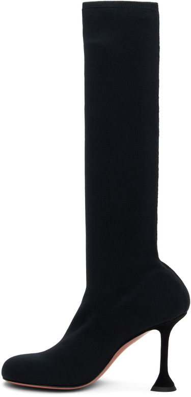Tenisky a topánky Amina Muaddi Amina Muaddi Veneda Stretch Tall Boots Čierna | VENEDA STRETCH BOOT 95 KNIT, 2