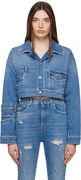 Blue Patchwork Denim Jacket