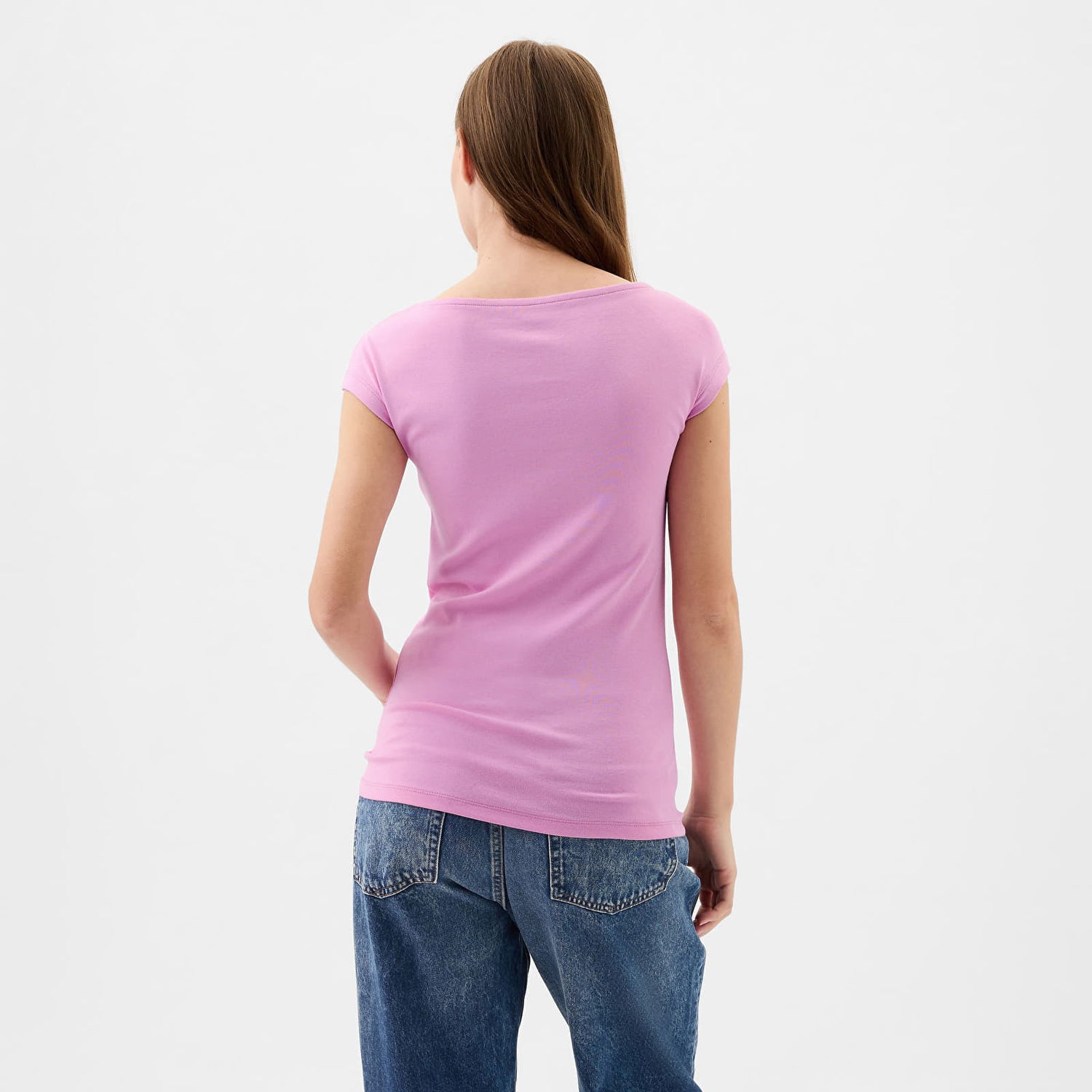 Tričko GAP Top Shortsleeve Bateau Neck Modal Top Sugar Pink Ružová | 540672-06, 1