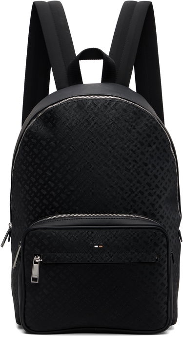 Batoh BOSS Black Check Faux-Leather Backpack Čierna | 50548062, 0