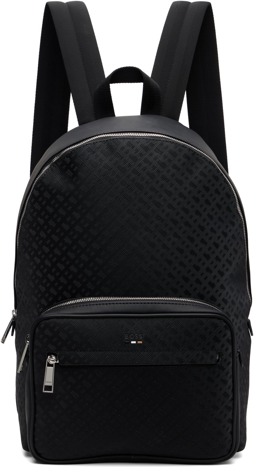 Batoh BOSS Black Check Faux-Leather Backpack Čierna | 50548062